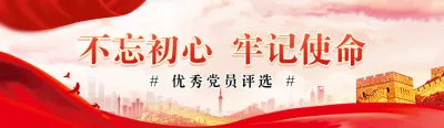 红色党建风格政府机关节优秀党员投票活动banner